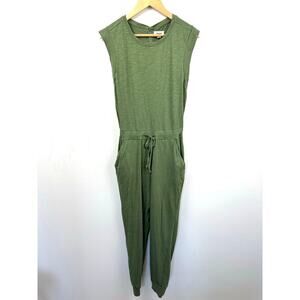 Pact Olivine Relaxed Slub Muscle Tee Organic Cotton Jumpsuit Size Small